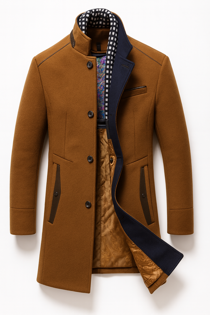 Structured Long Overcoat in Four Neutral Tones