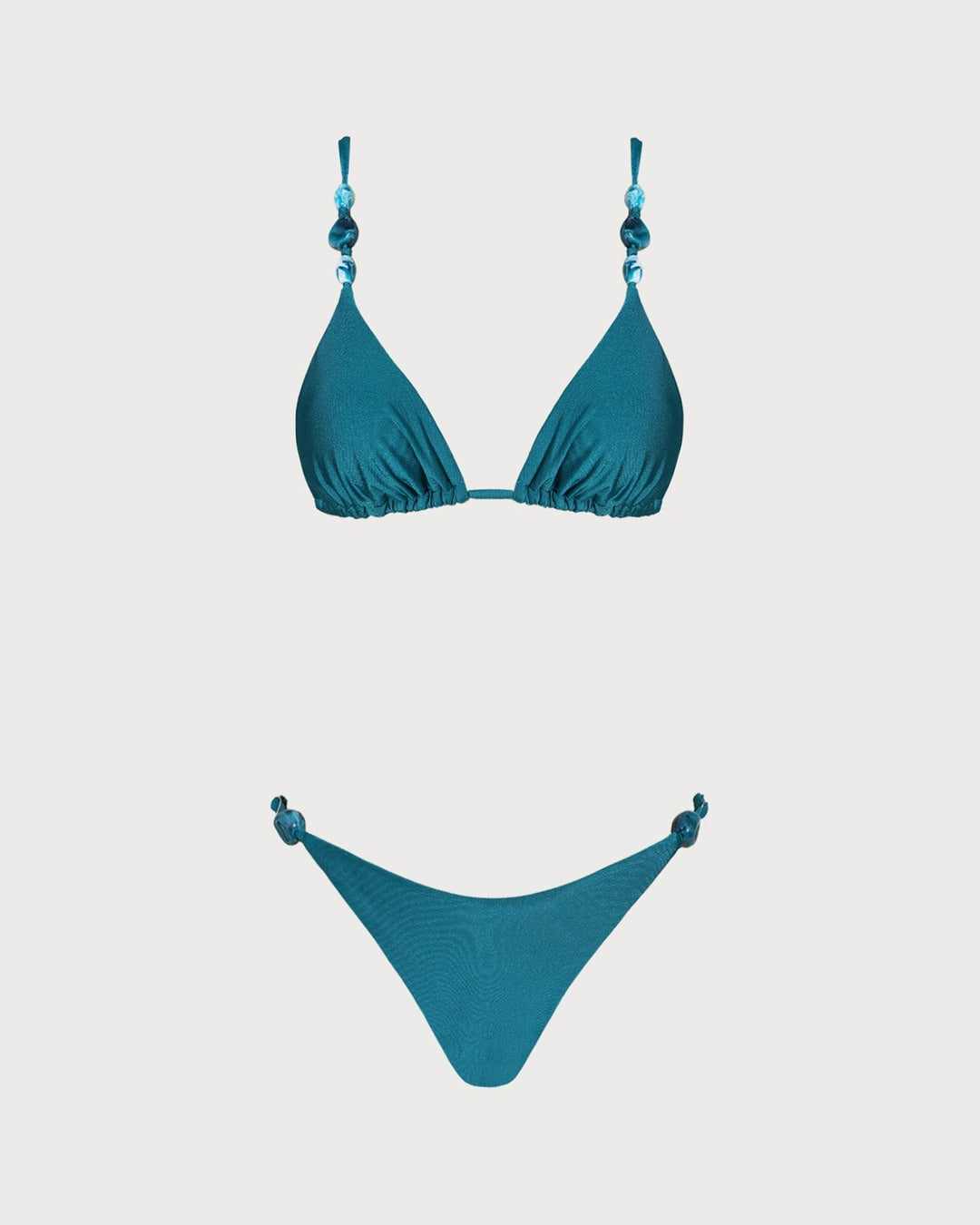 Clara & Sophia | Ruched Triangle Bikini Set for Women in Turquoise