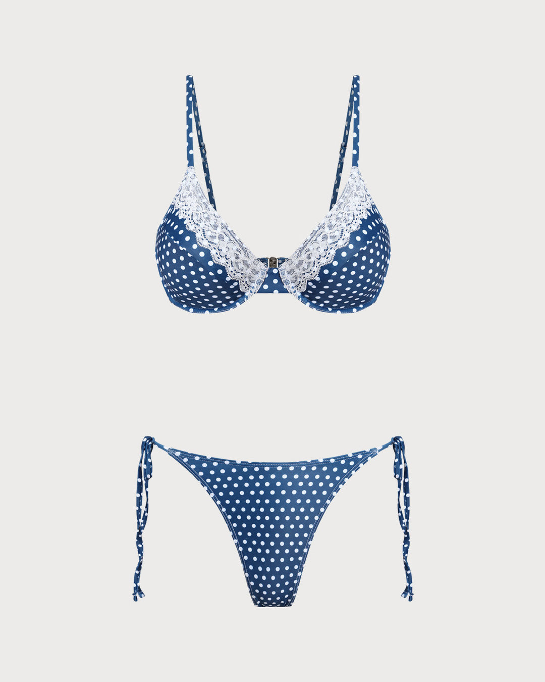 Clara & Sophia | Underwire Bikini Set for Women in Blue Polka Dot