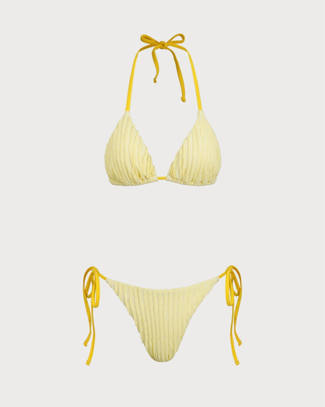 Clara & Sophia | Halter Triangle Bikini Set for Women in Yellow