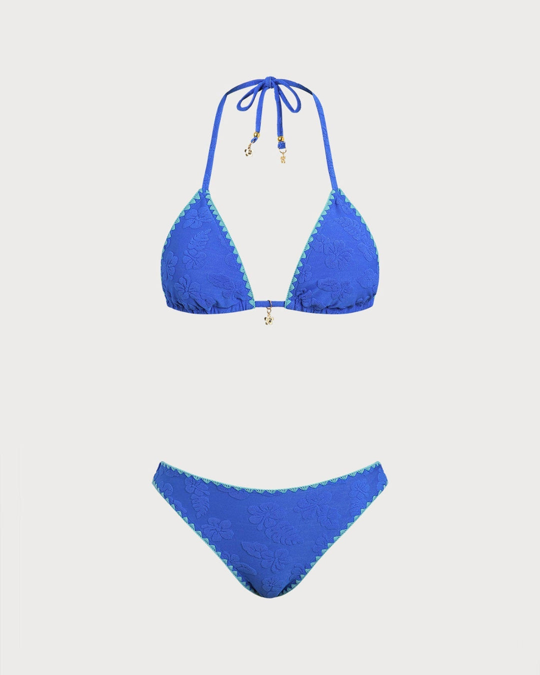 Clara & Sophia | Halter Bikini Set for Women in Blue with Contrasting Details