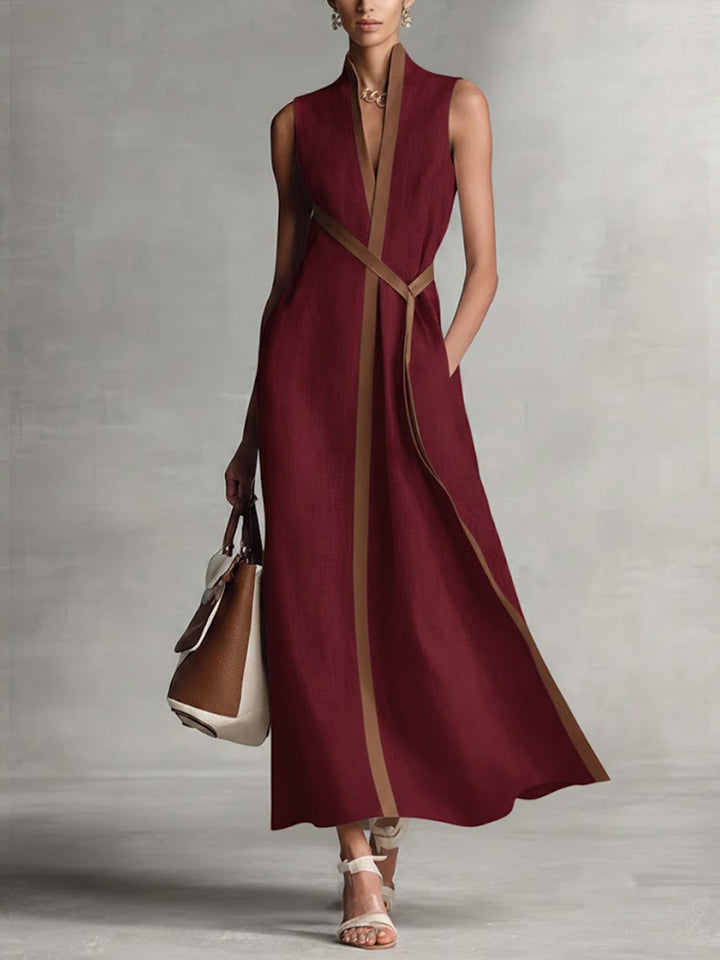 Rysella - Refined Linen-Blend Wrap Maxi Dress