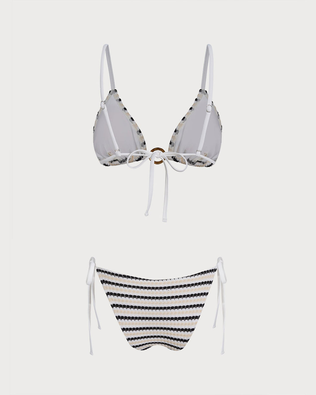 Clara & Sophia | V Neck Triangle Bikini Set for Women in O-Ring Design