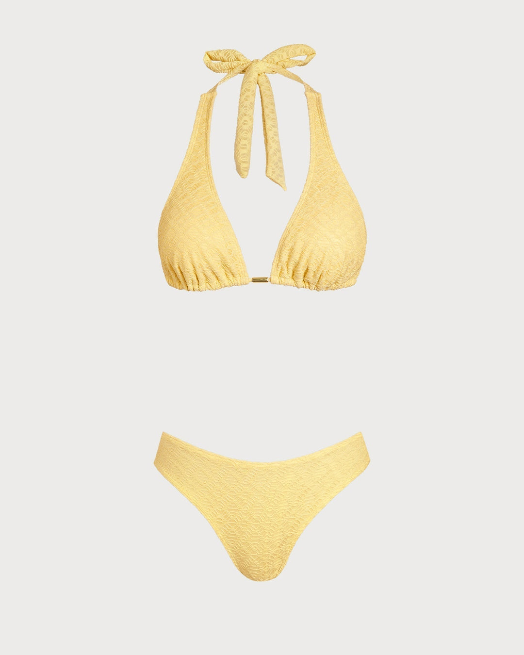Clara & Sophia | Jacquard Textured Bikini Set for Women in Yellow