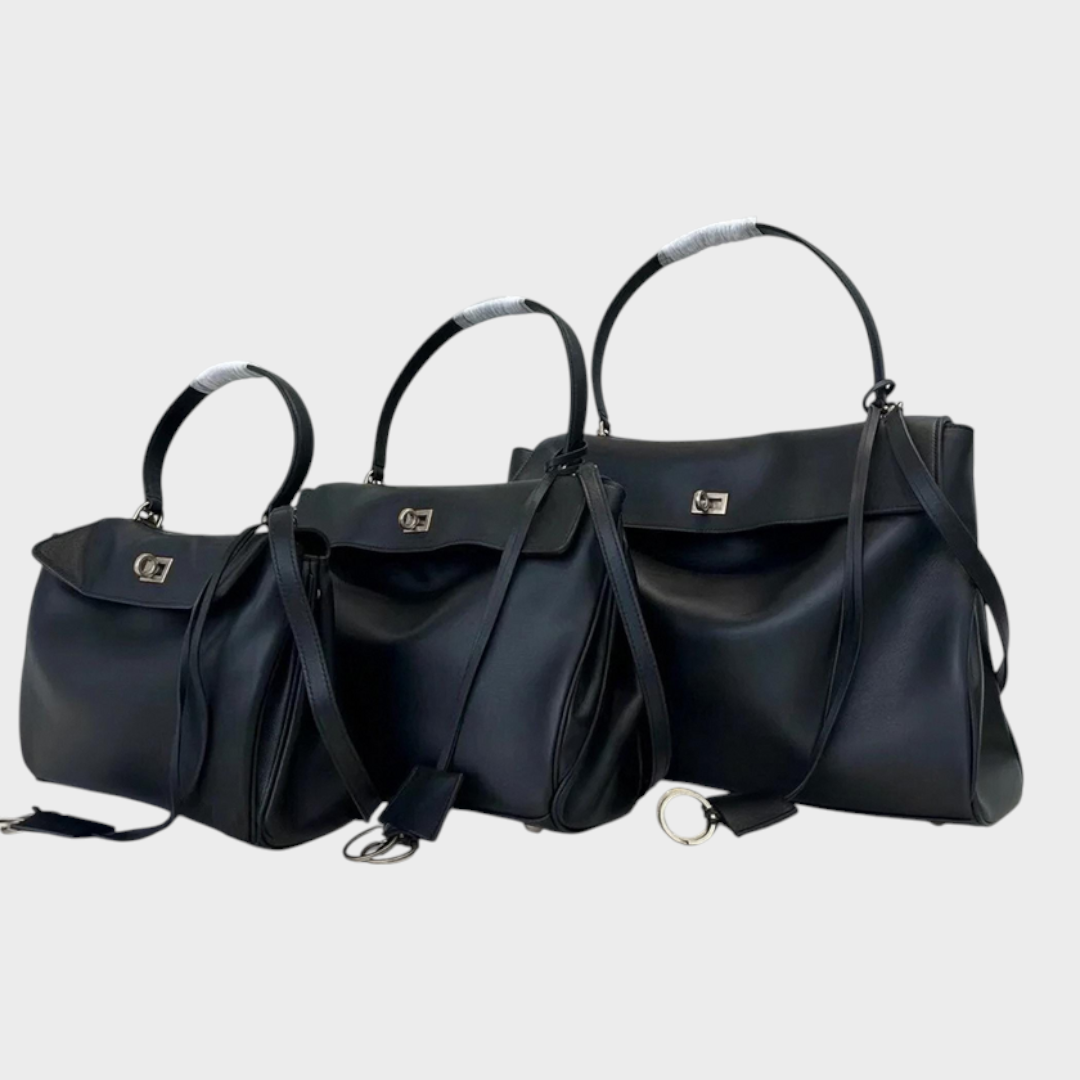 Two-Way Carry Leather Bag in Suede and Smooth Finishes