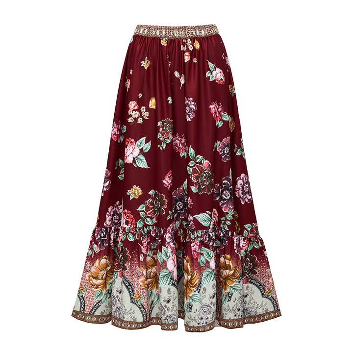 Strap Decoration Peony Print Swimsuit Set(s)
