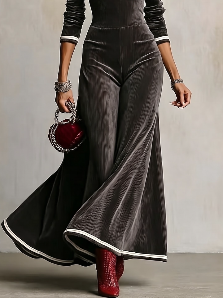 Dark Gray Velvet Deep V Neck Puff Sleeve Maxi Dress