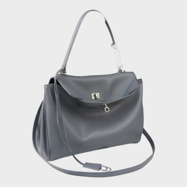 Two-Way Carry Leather Bag in Suede and Smooth Finishes