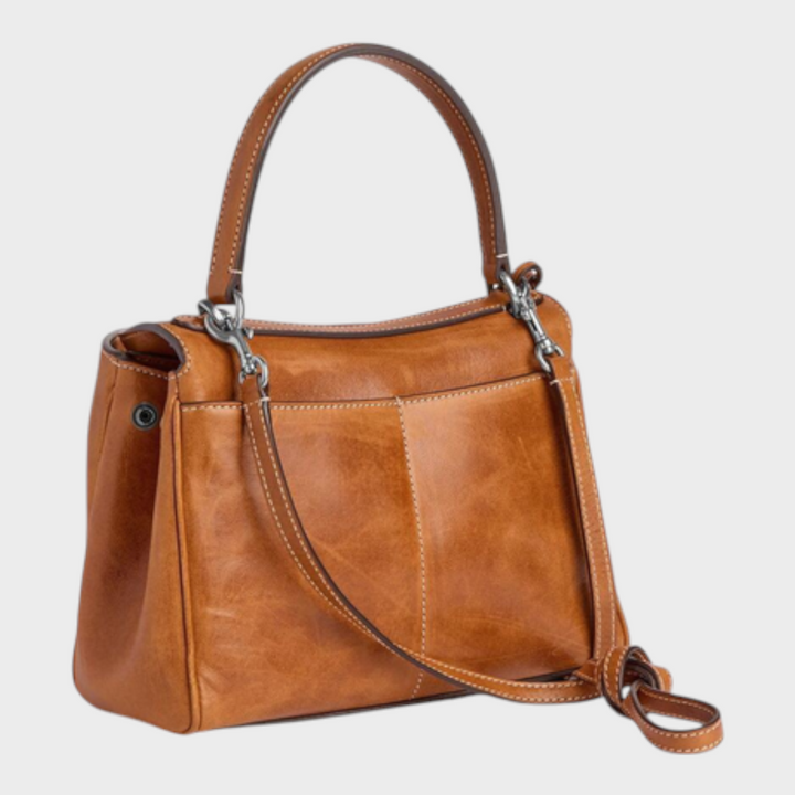 Two-Way Carry Leather Bag in Suede and Smooth Finishes