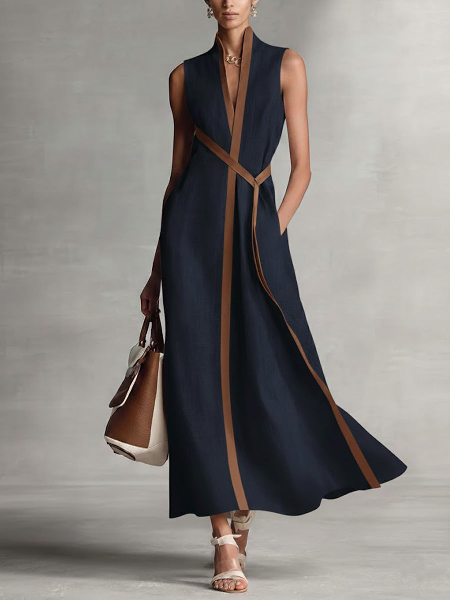 Rysella - Refined Linen-Blend Wrap Maxi Dress