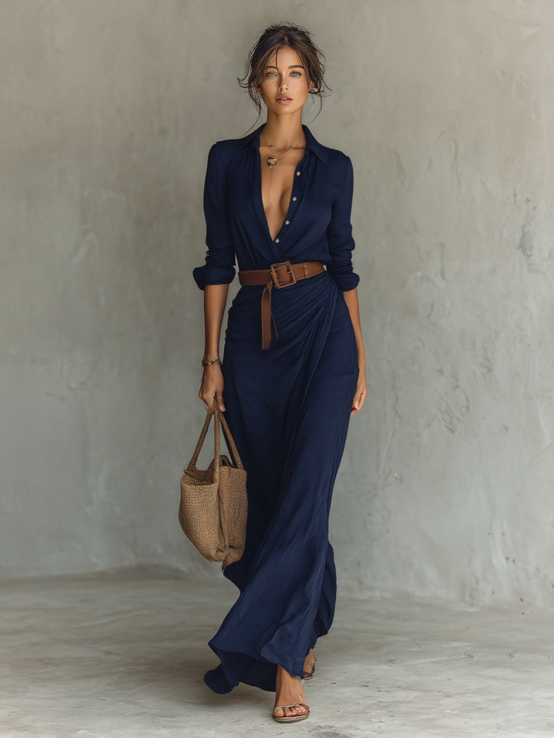 Victoria Long Collared Dress
