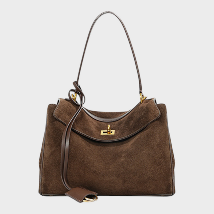 Soft Leather Handbag with Top Handle and Shoulder Strap