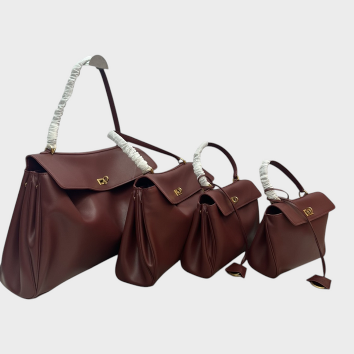 Two-Way Carry Leather Bag in Suede and Smooth Finishes