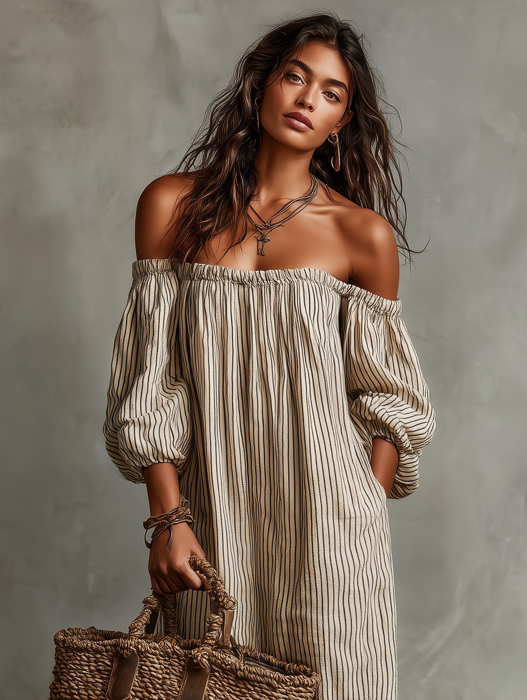 Devra - Breezy Off-Shoulder Maxi Dress