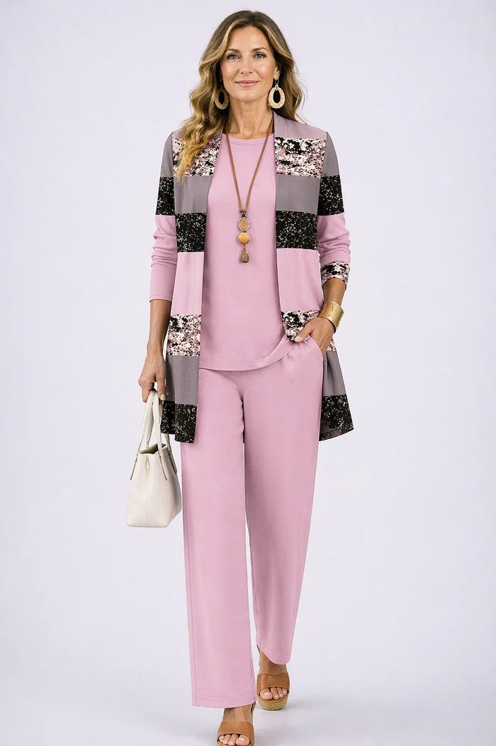 Margaret | Relaxed Cardigan, Top and Trouser Set for Everyday Wear