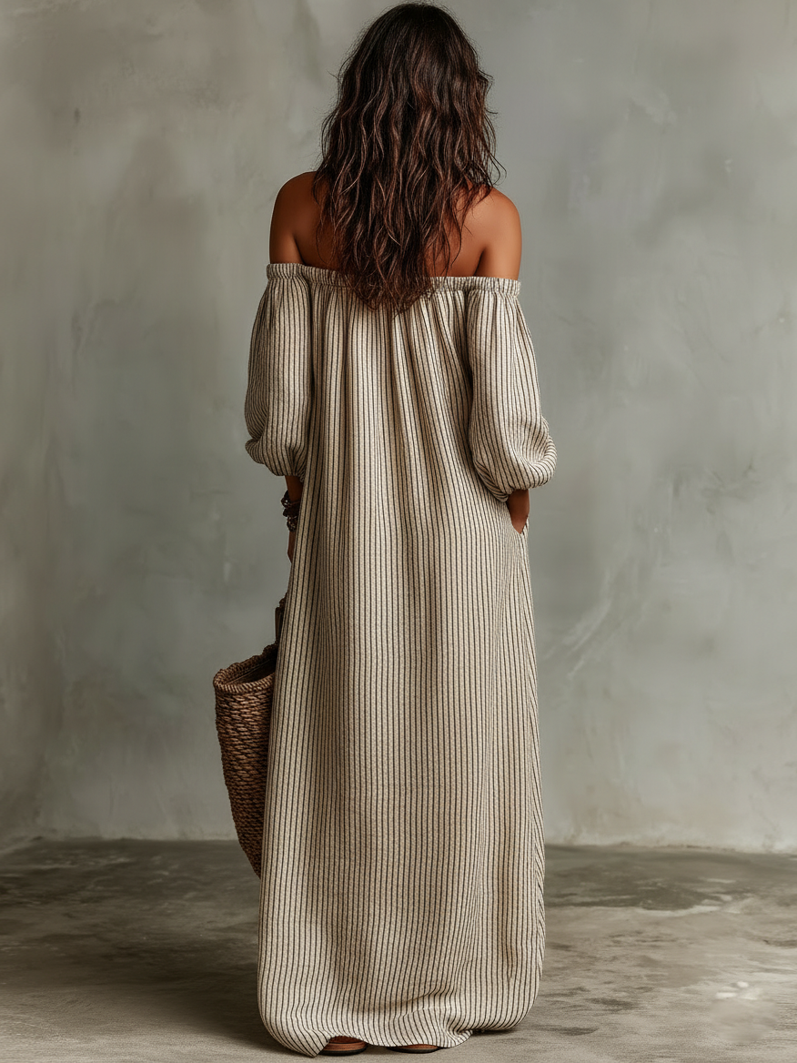 Devra - Breezy Off-Shoulder Maxi Dress