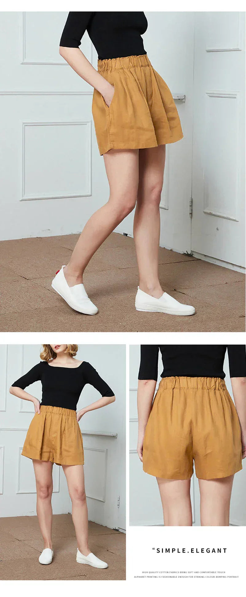 Clara & Sophia | Relaxed Fit Drawstring Linen Shorts