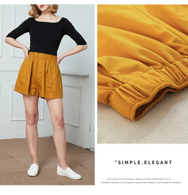 Clara & Sophia | Relaxed Fit Drawstring Linen Shorts