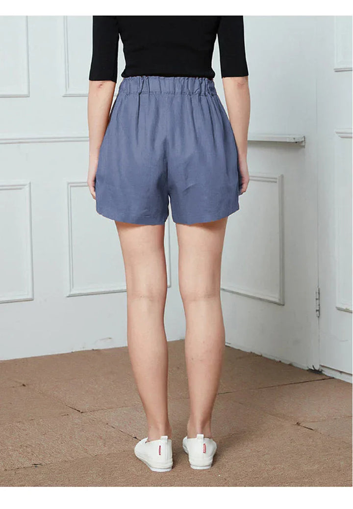 Clara & Sophia | Relaxed Fit Drawstring Linen Shorts