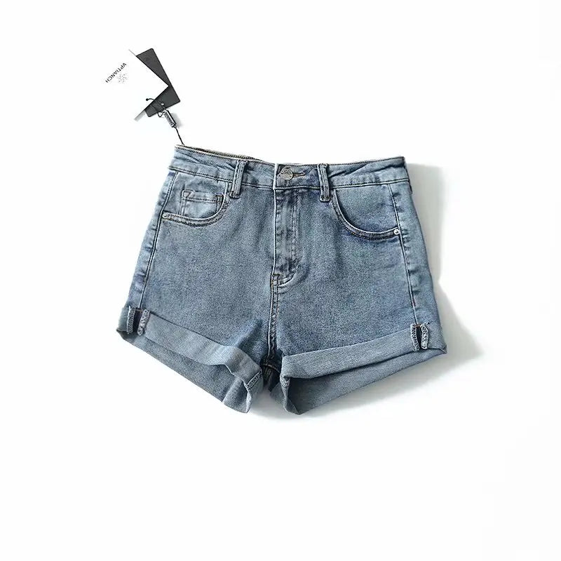 Clara & Sophia | Blue Washed Cutoff Hem Denim Shorts