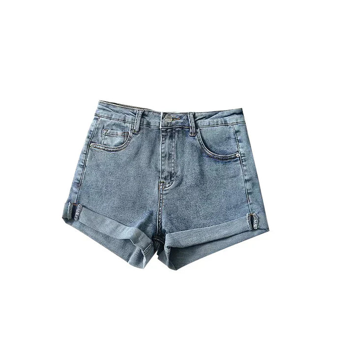 Clara & Sophia | Blue Washed Cutoff Hem Denim Shorts