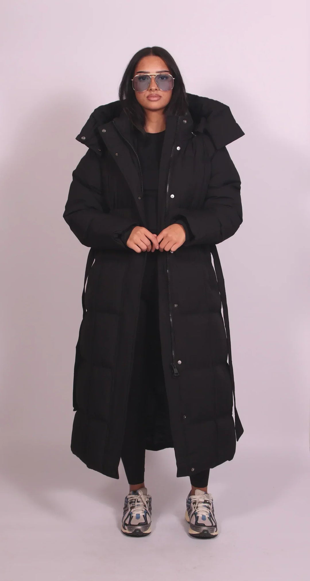 Belted Puffer Coat in a Long Silhouette