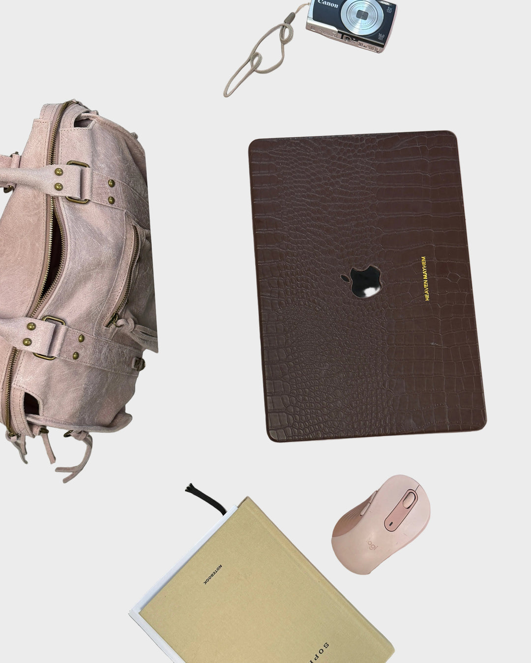 Vanilla Pink Laptop Tote Bag with Inner Phone Pocket