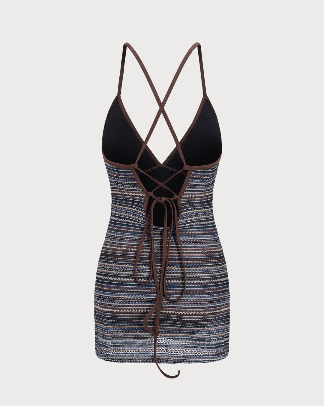 Clara & Sophia | Striped Backless One-Piece Swimwear