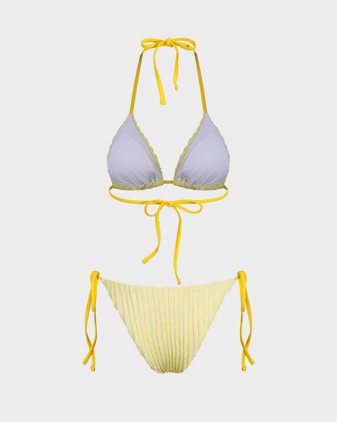 Clara & Sophia | Halter Triangle Bikini Set for Women in Yellow