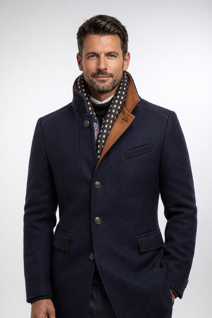 Structured Long Overcoat in Four Neutral Tones