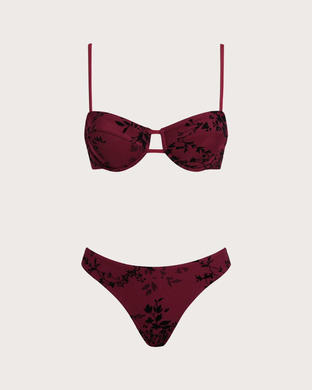Clara & Sophia | Floral Underwire Bikini Set for Women in Red