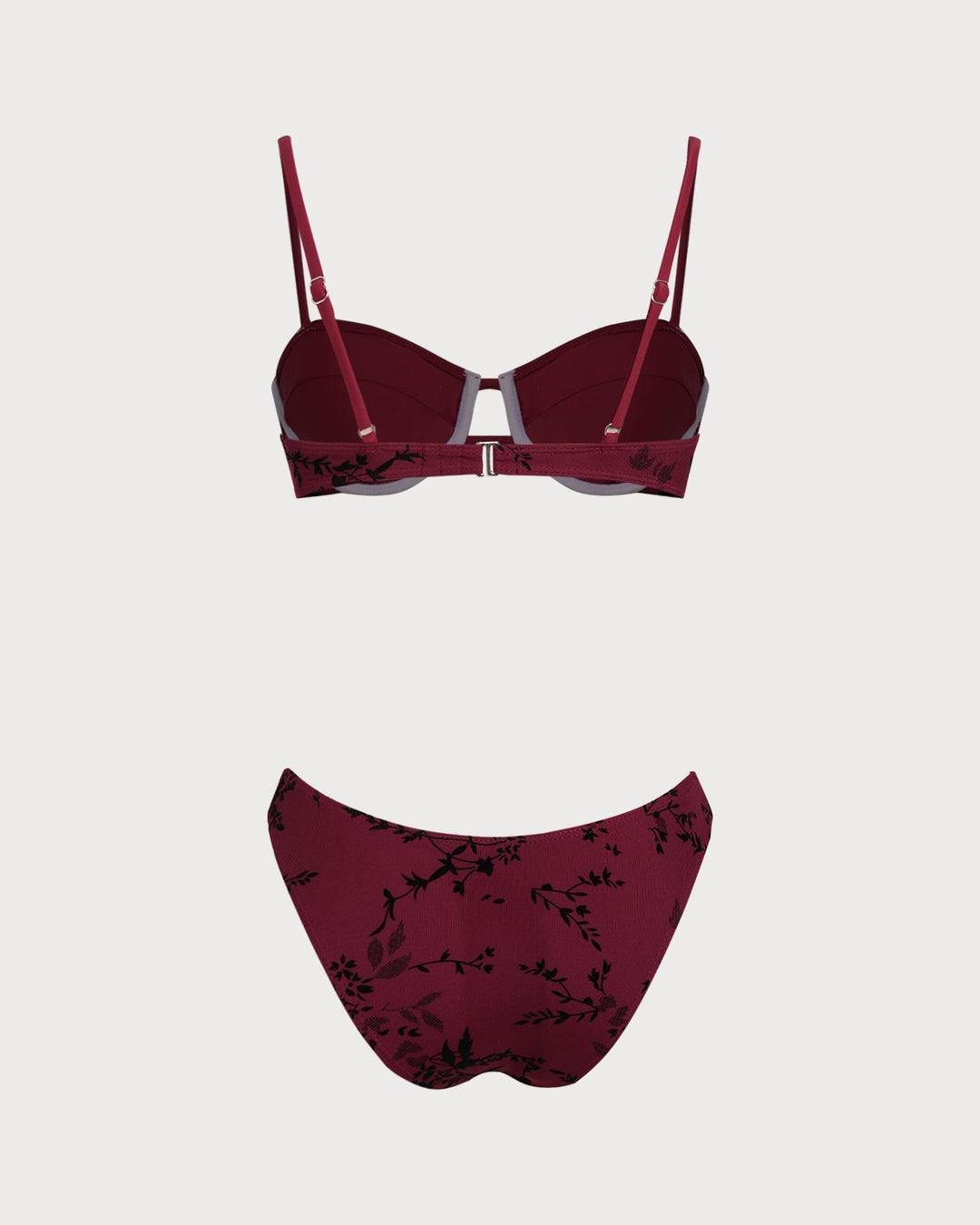 Clara & Sophia | Floral Underwire Bikini Set for Women in Red