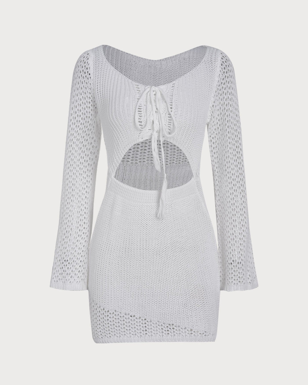 Clara & Sophia | Crocheted Openwork Cover-up for Women in White