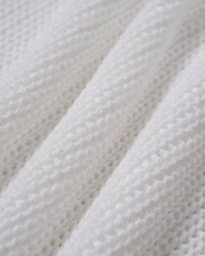 Clara & Sophia | Crocheted Openwork Cover-up for Women in White