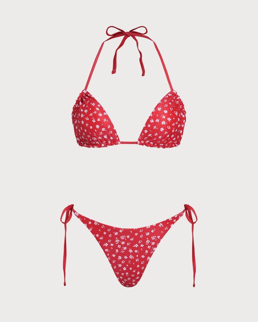 Clara & Sophia | Floral Triangle Bikini Set for Women in Red