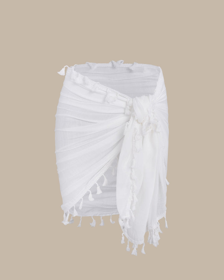 Clara & Sophia | White Fringe Swim Cover-up