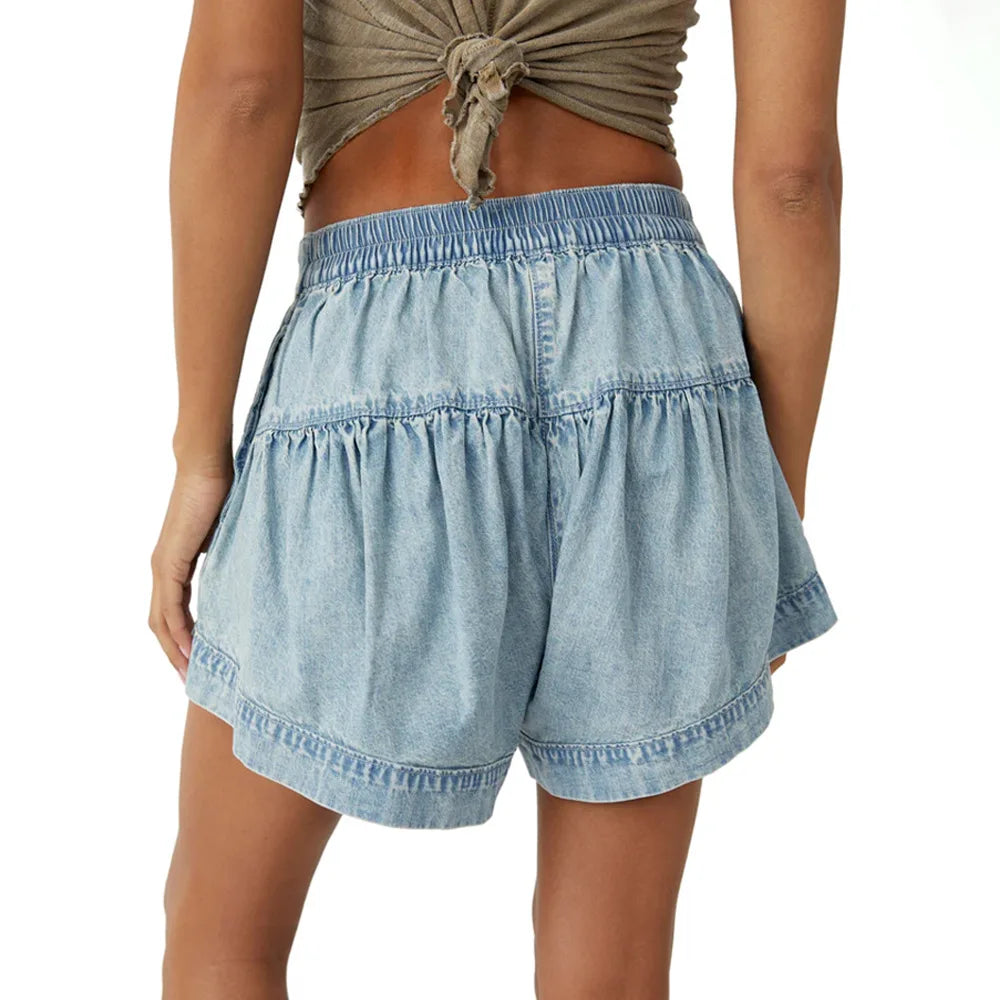 Clara & Sophia | Navy High-Waist Tailored Cotton-Twill Shorts