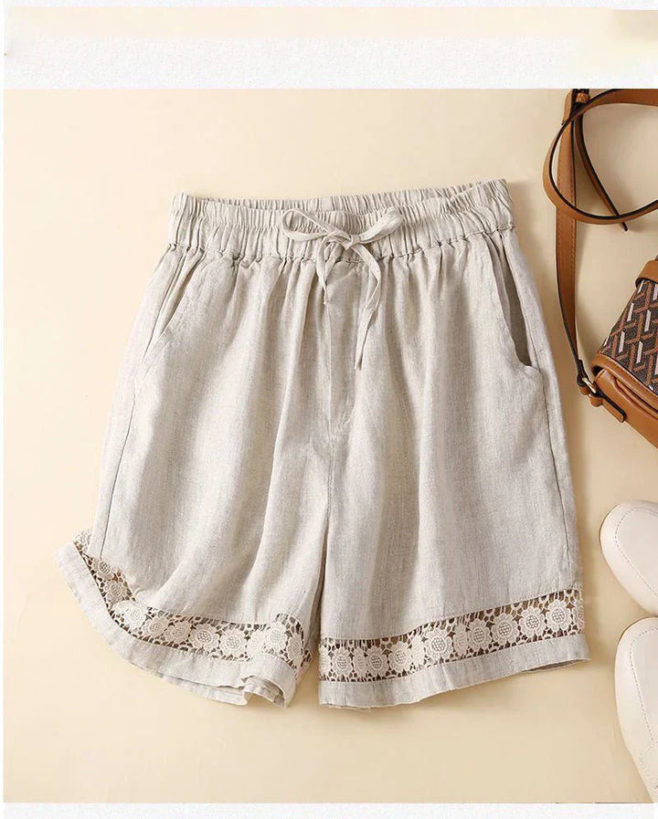 Clara & Sophia | Embroidered Linen Shorts