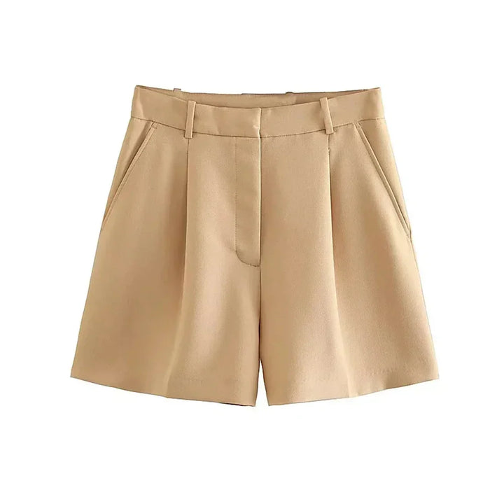 Clara & Sophia | Sand Relaxed Fit Drawstring Cotton-Blend Shorts
