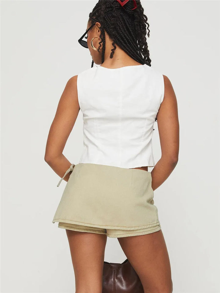 Clara & Sophia | Pocketed Mini A-Line Skirt