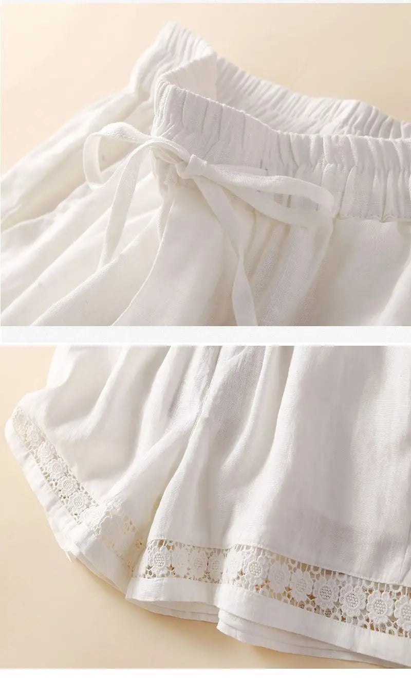 Clara & Sophia | Embroidered Linen Shorts