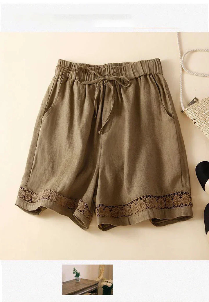 Clara & Sophia | Embroidered Linen Shorts