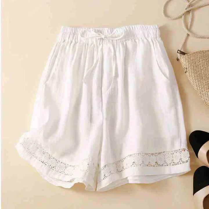 Clara & Sophia | Embroidered Linen Shorts