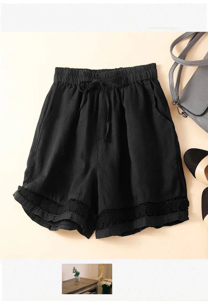 Clara & Sophia | Embroidered Linen Shorts
