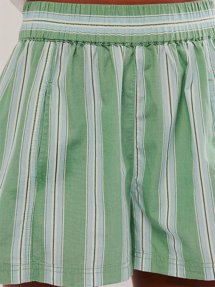 Clara & Sophia | Sand High-Waist Drawstring Linen Shorts