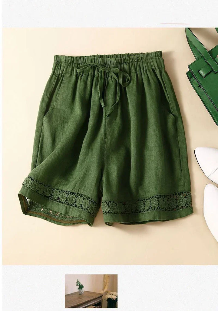 Clara & Sophia | Embroidered Linen Shorts