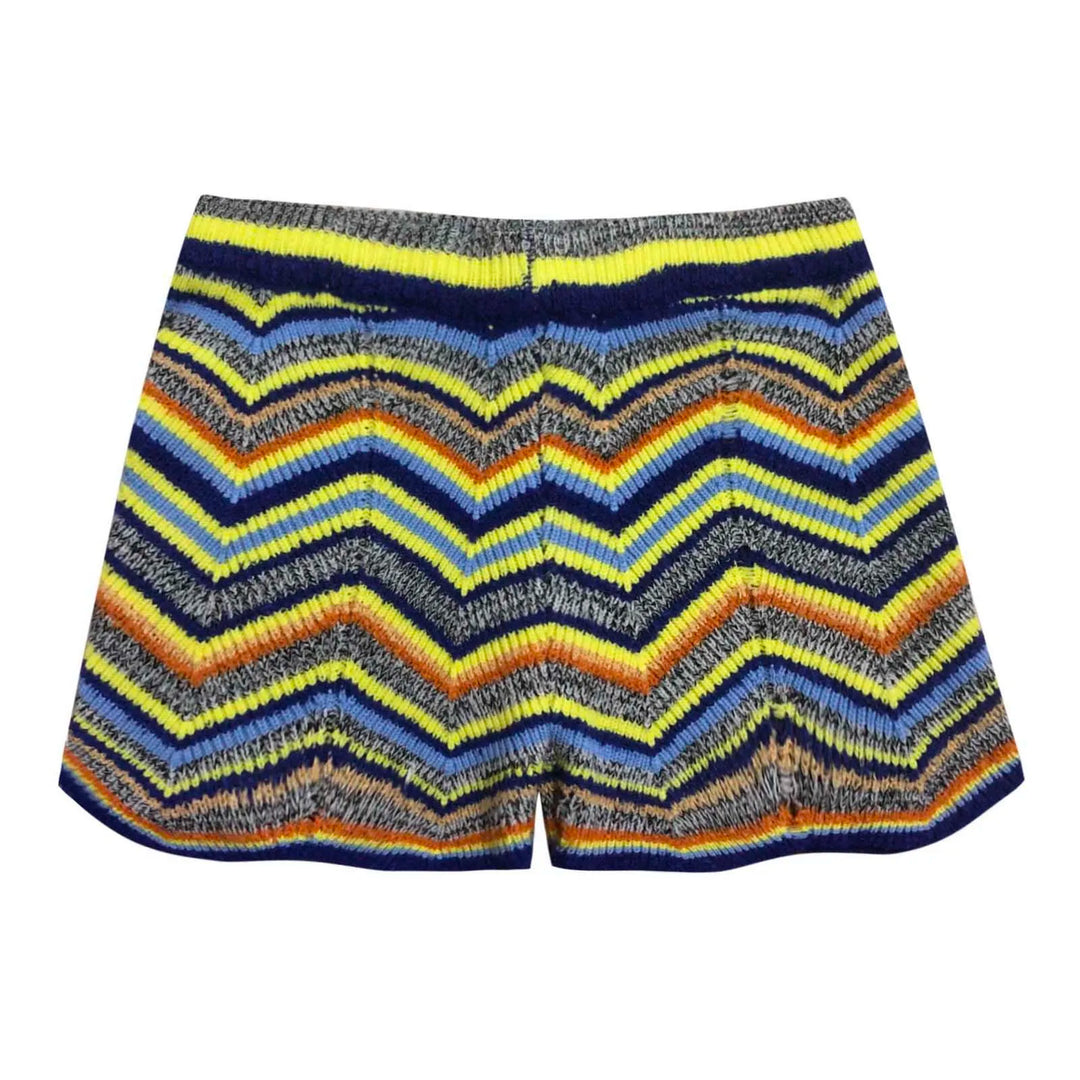 Clara & Sophia | Striped Knit Cotton Shorts