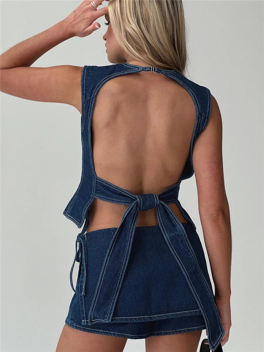 Clara & Sophia | Pocketed Mini A-Line Skirt