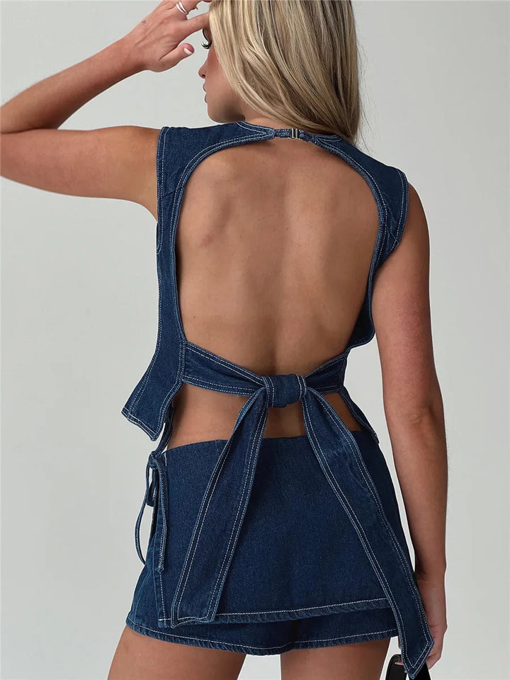 Clara & Sophia | Pocketed Mini A-Line Skirt