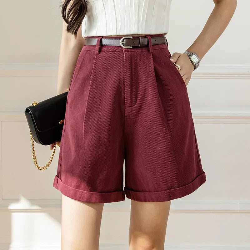 Clara & Sophia | Khaki Relaxed-Fit Drawstring Cotton Shorts